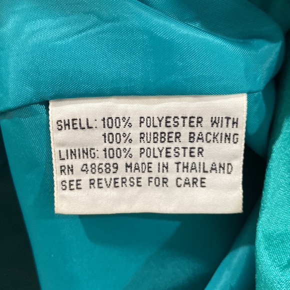 Vintage British Mist Trench Rain Coat Teal Green Long Jacket Size 3/4 petite EUC - Picture 9 of 16